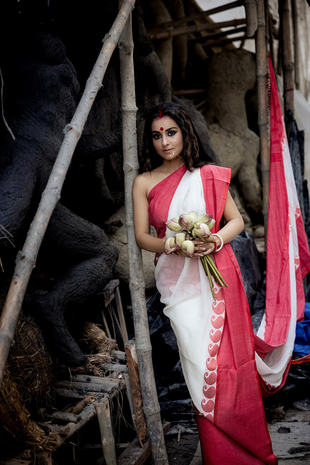Kolka Durga Lal Mahapar Soft Tangail Saree