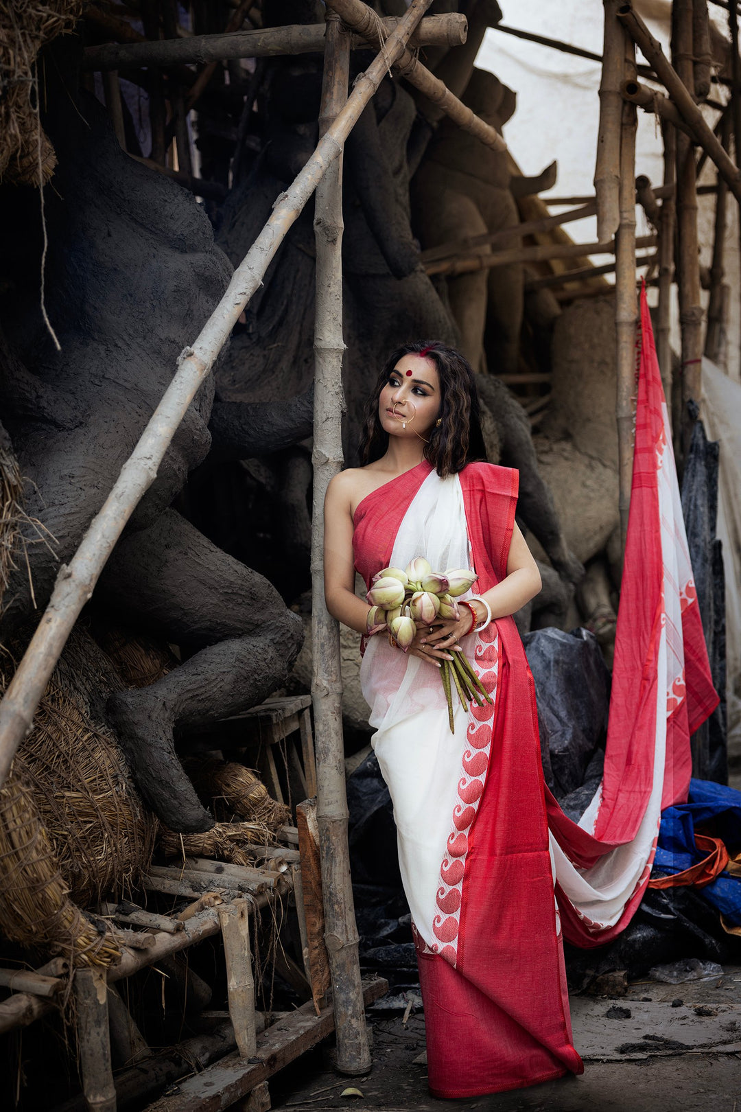 Kolka Durga Lal Mahapar Soft Tangail Saree