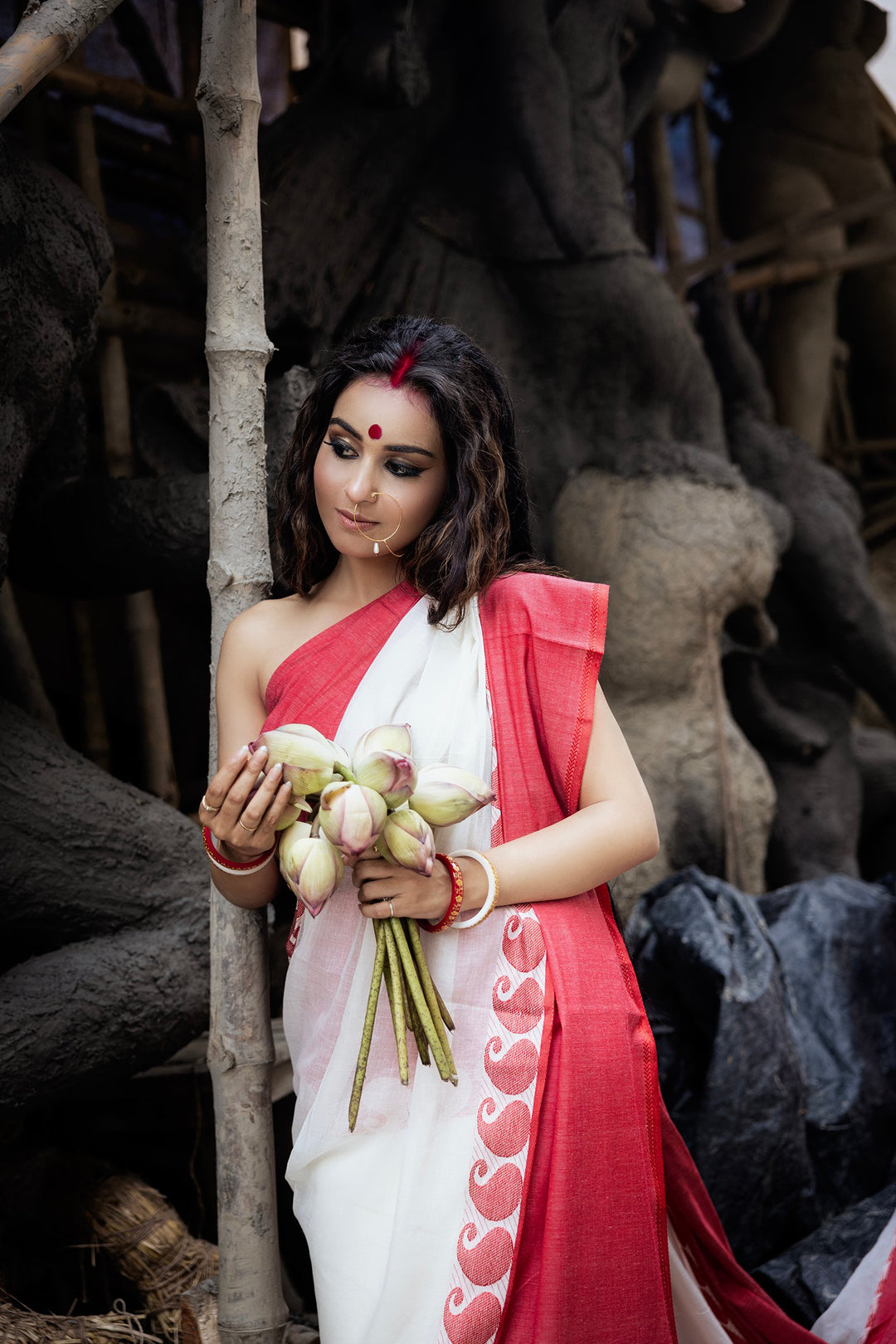 Kolka Durga Lal Mahapar Soft Tangail Saree