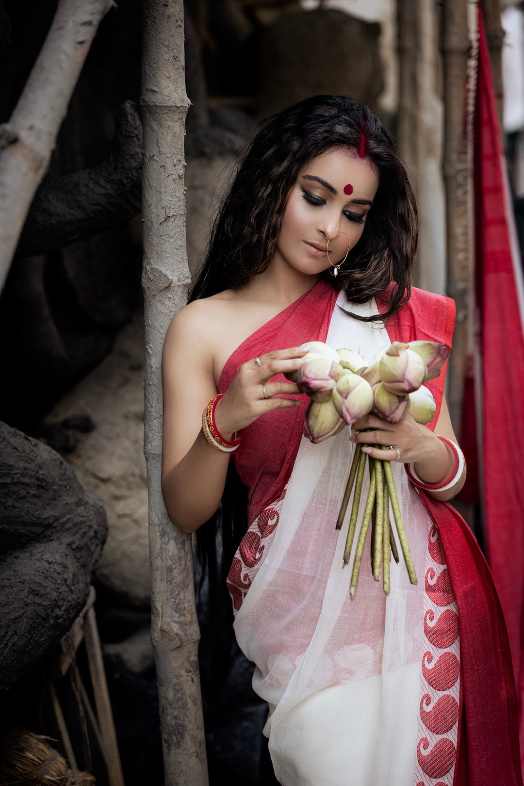 Kolka Durga Lal Mahapar Soft Tangail Saree