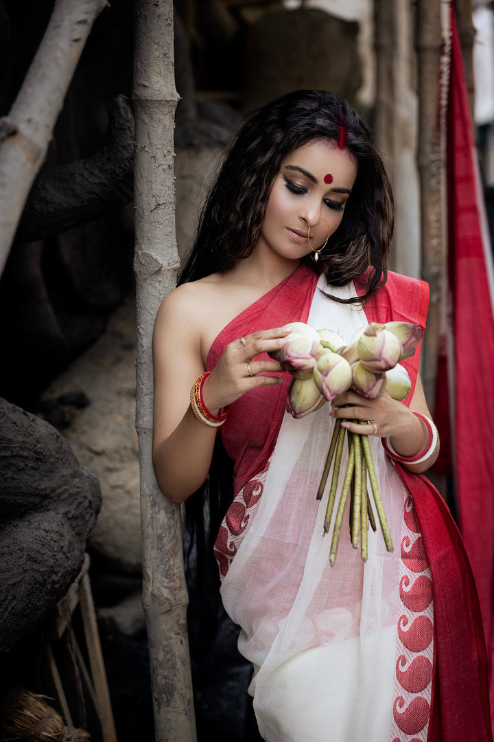 Kolka Durga Lal Mahapar Soft Tangail Saree