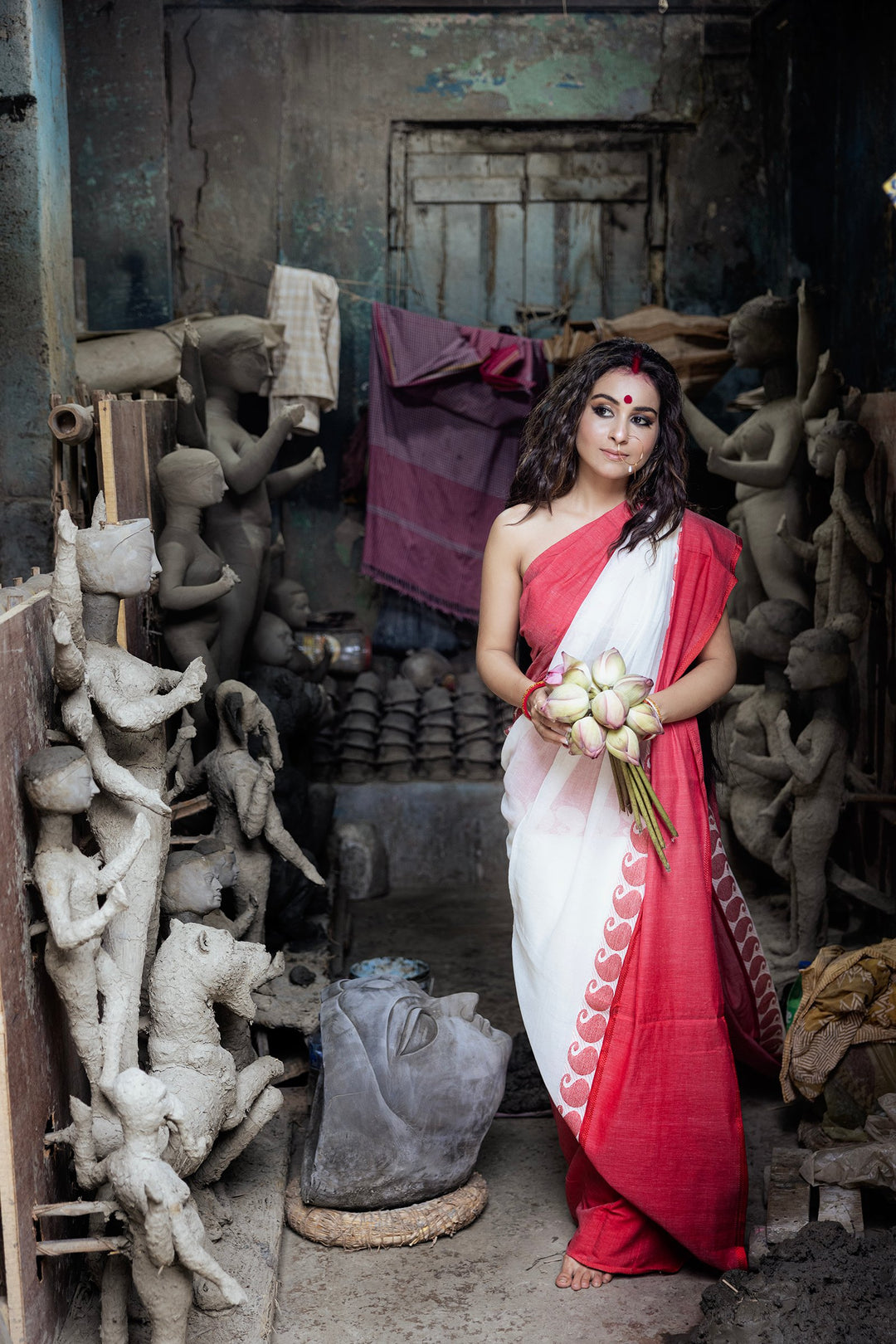 Kolka Durga Lal Mahapar Soft Tangail Saree