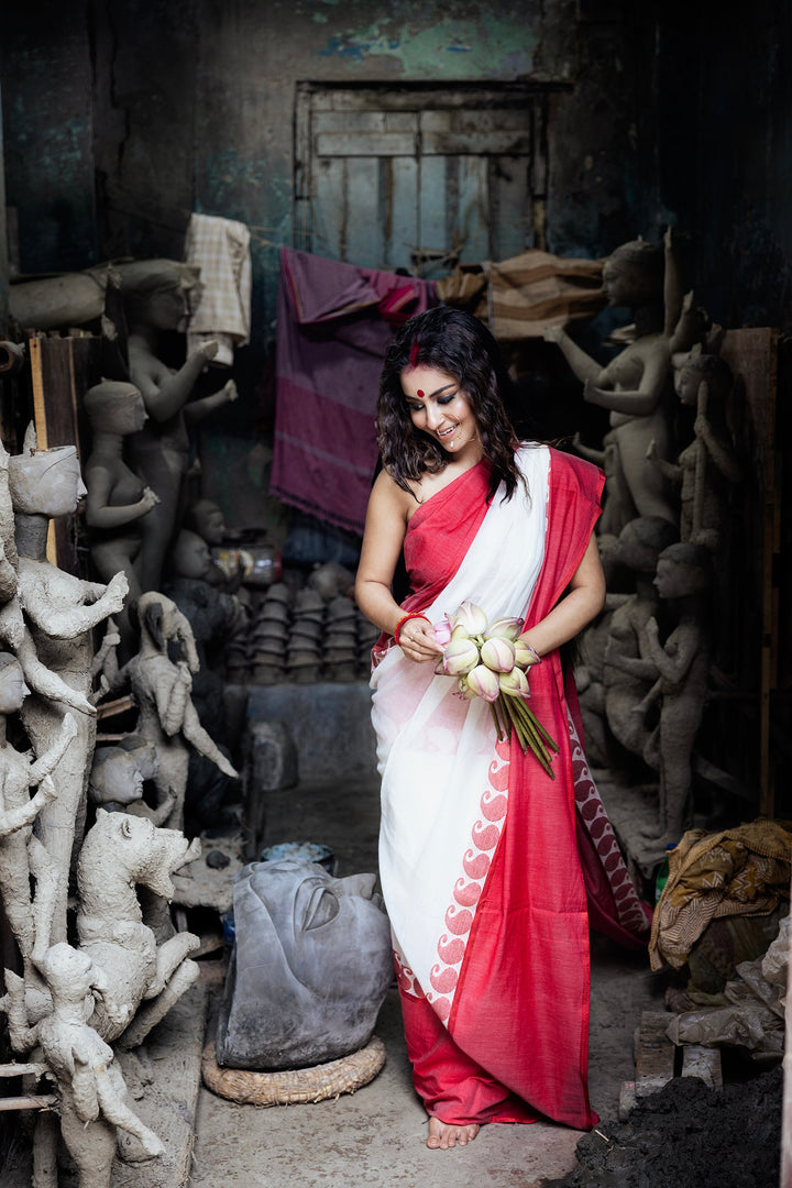 Kolka Durga Lal Mahapar Soft Tangail Saree