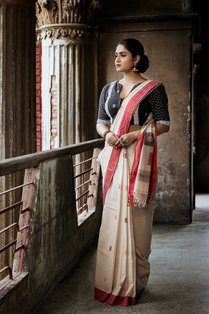 Maatibarir Karigori Cotton Jamdani Saree