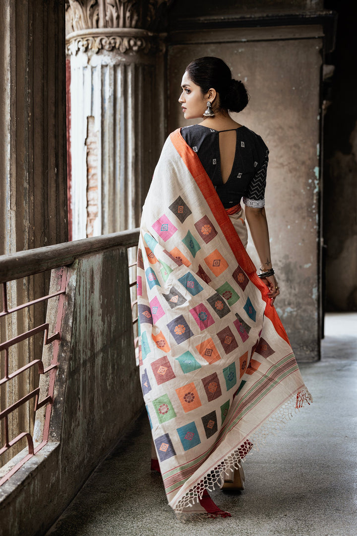 Maatibarir Karigori Cotton Jamdani Saree