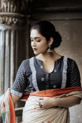 Charulata Grey Cotton Jamdani Blouse