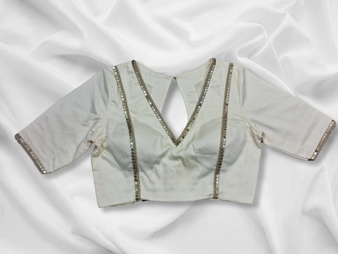 Pearl Haze Zari Festive Cotton Blouse