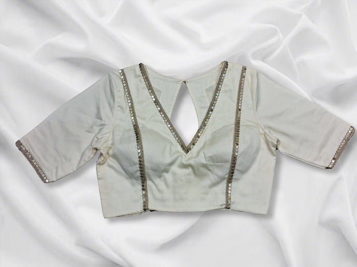 Pearl Haze Zari Festive Cotton Blouse