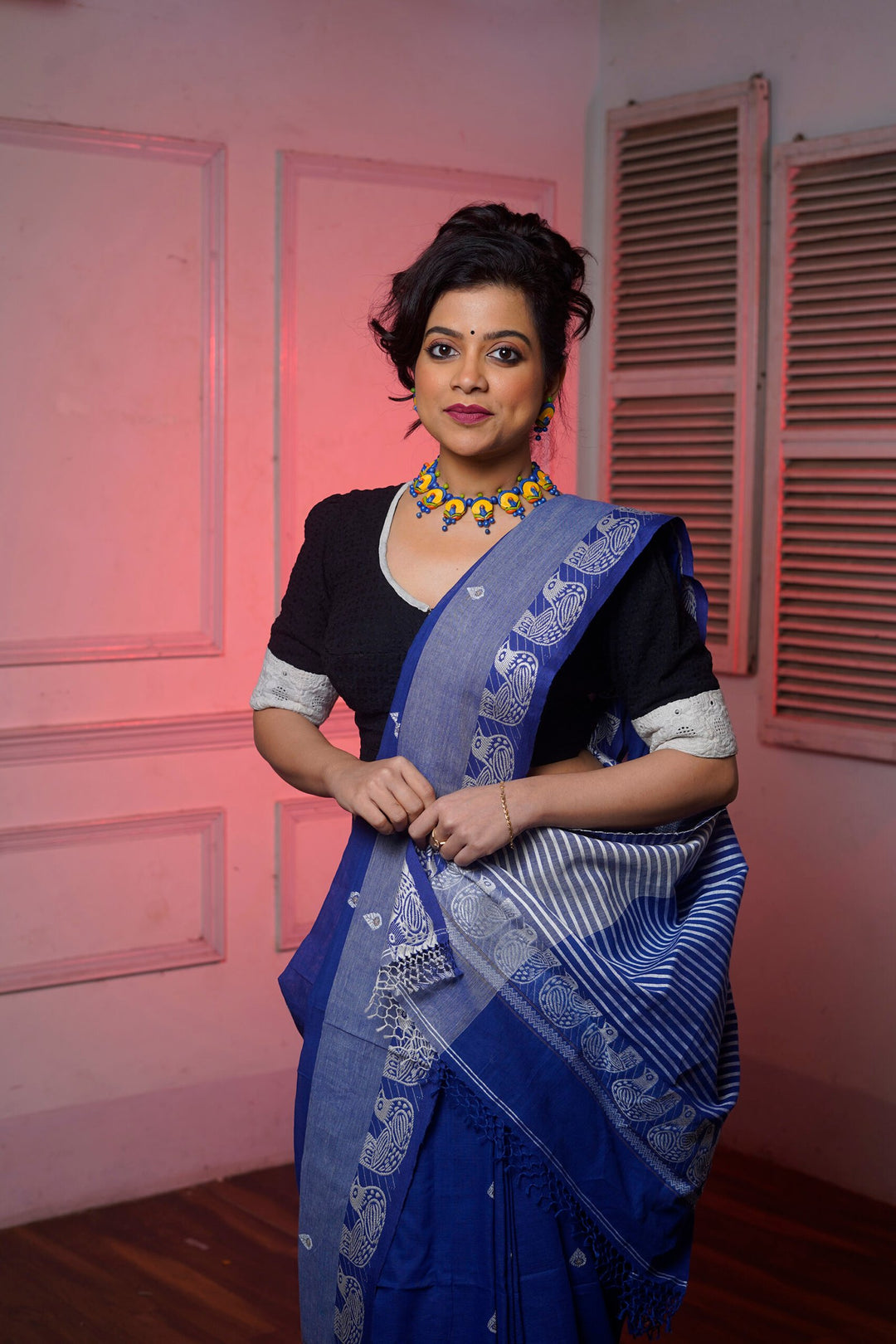Blue Bird Phulia Cotton Saree