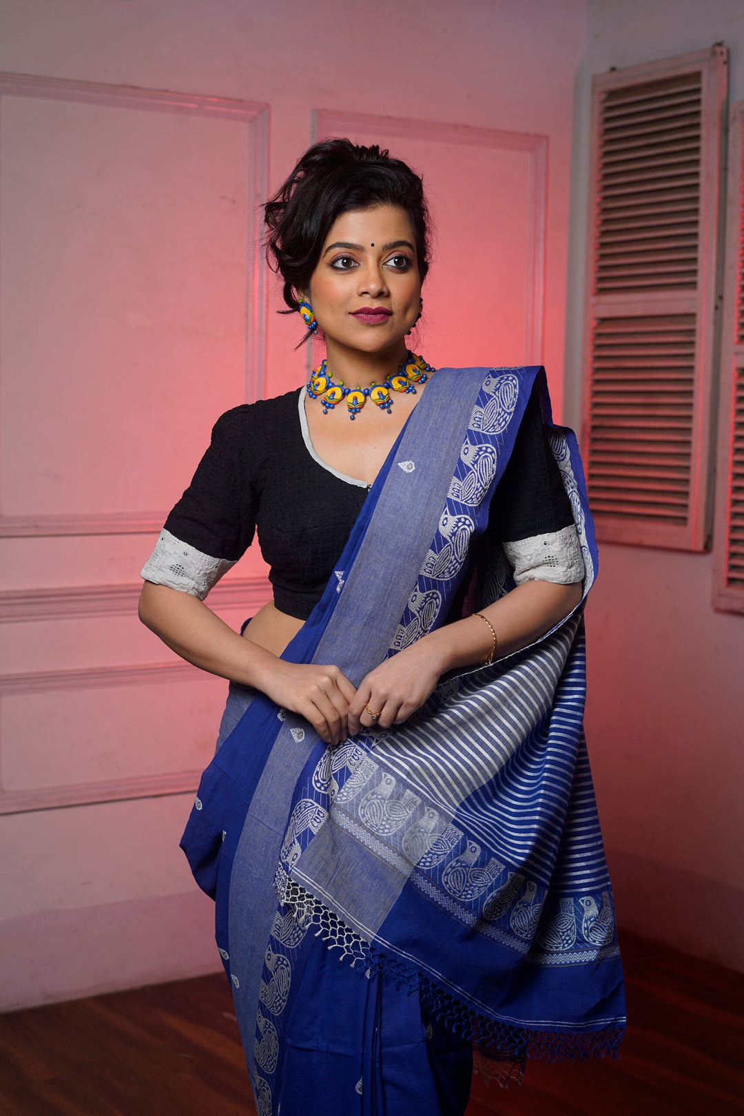 Blue Bird Phulia Cotton Saree