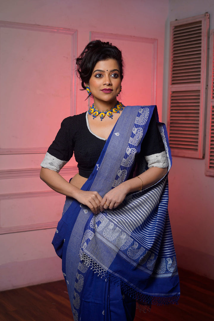 Blue Bird Phulia Cotton Saree