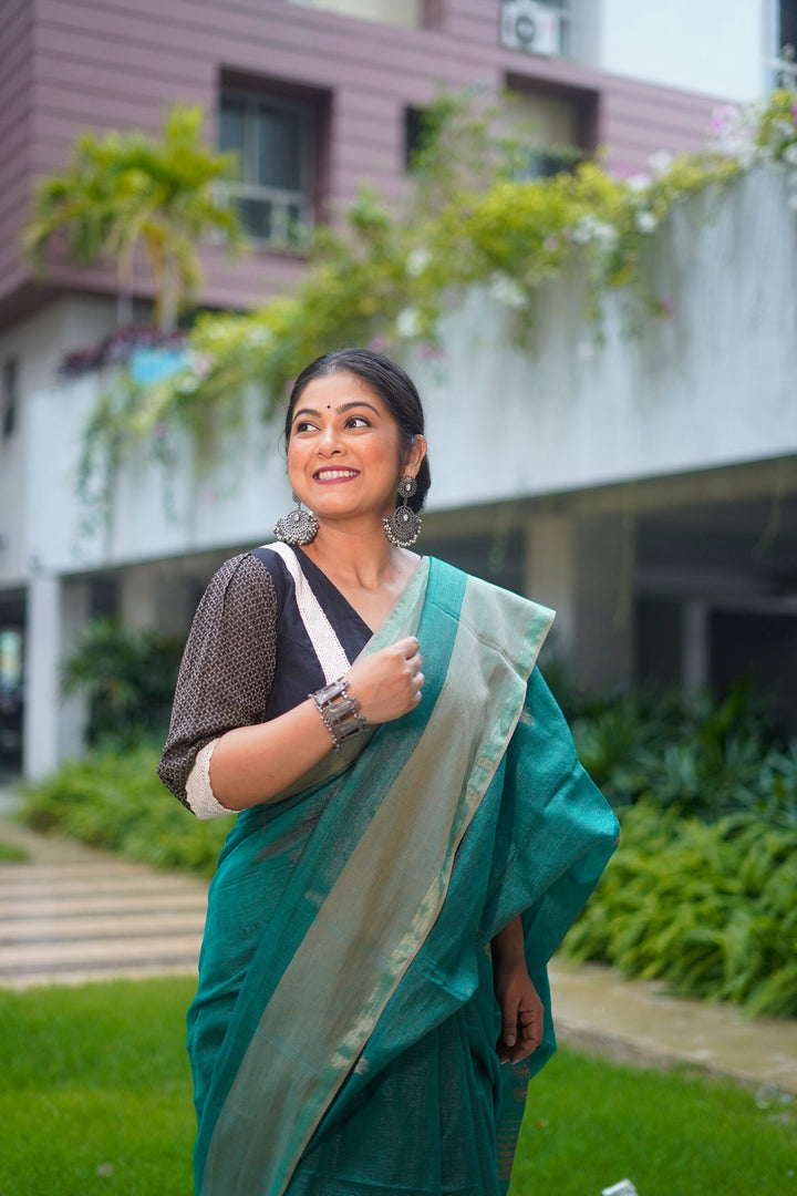 Cotton Tissue Flower Jamdani Saree