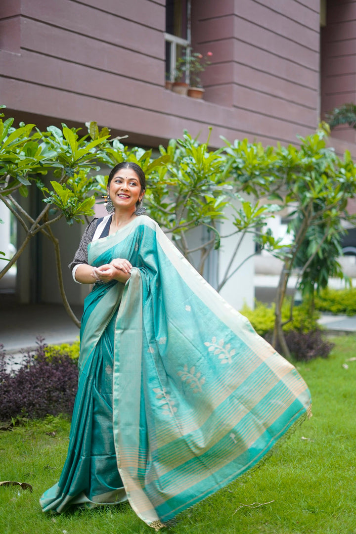 Cotton Tissue Flower Jamdani Saree