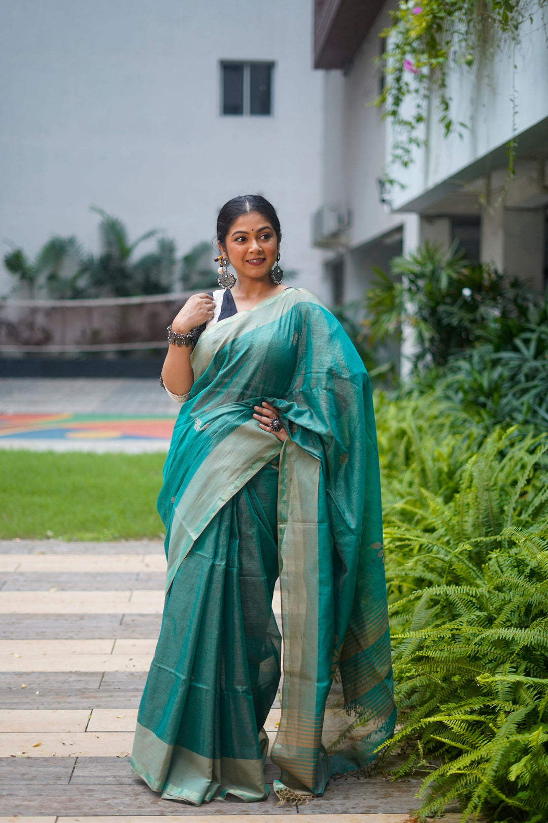 Cotton Tissue Flower Jamdani Saree