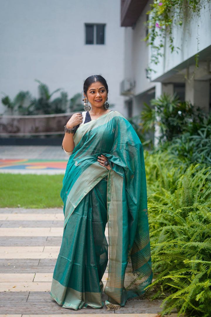 Cotton Tissue Flower Jamdani Saree