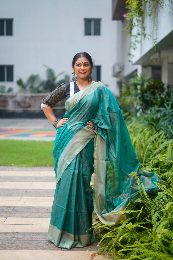 Cotton Tissue Flower Jamdani Saree