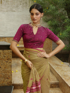 The Grand Starlet Hand Embroidered Magenta Silk Blouse