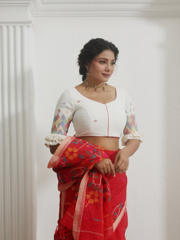 Thakurbari Multicolour Cotton Jamdani Blouse