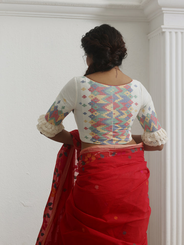 Thakurbari Multicolour Cotton Jamdani Blouse