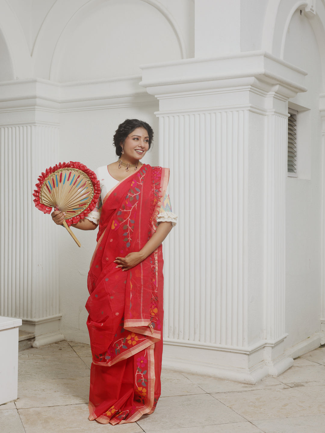 Shobha Bazar Rajbari Handwoven Cotton Jamdani Saree
