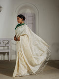 Ivory Jazz White Tussar Silk Jamdani Saree