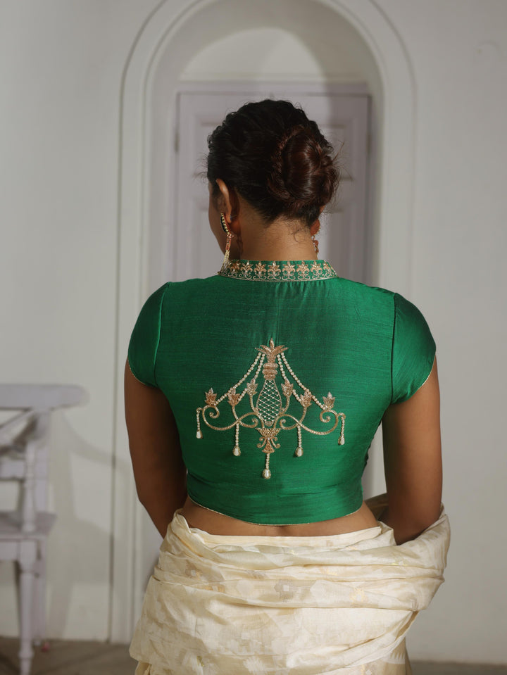 The Emerald Chandelier Hand Embroidered Blouse