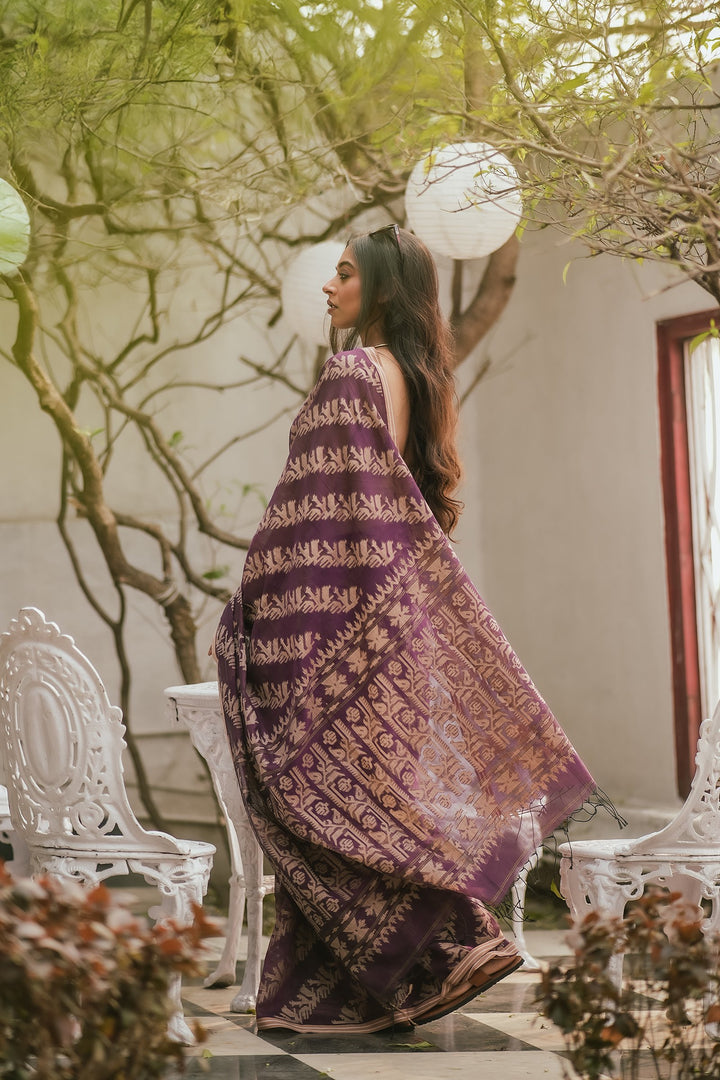 Lavender Lush Jamdani Saree