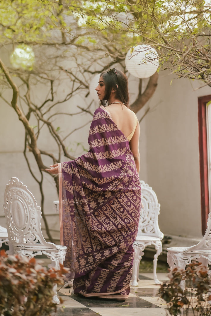 Lavender Lush Jamdani Saree