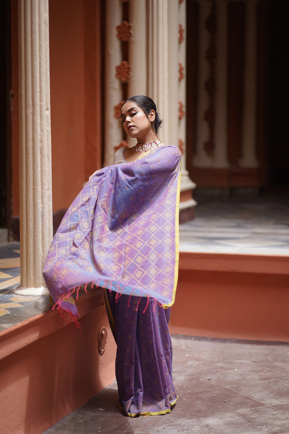 Blueberry Jamdani saree online