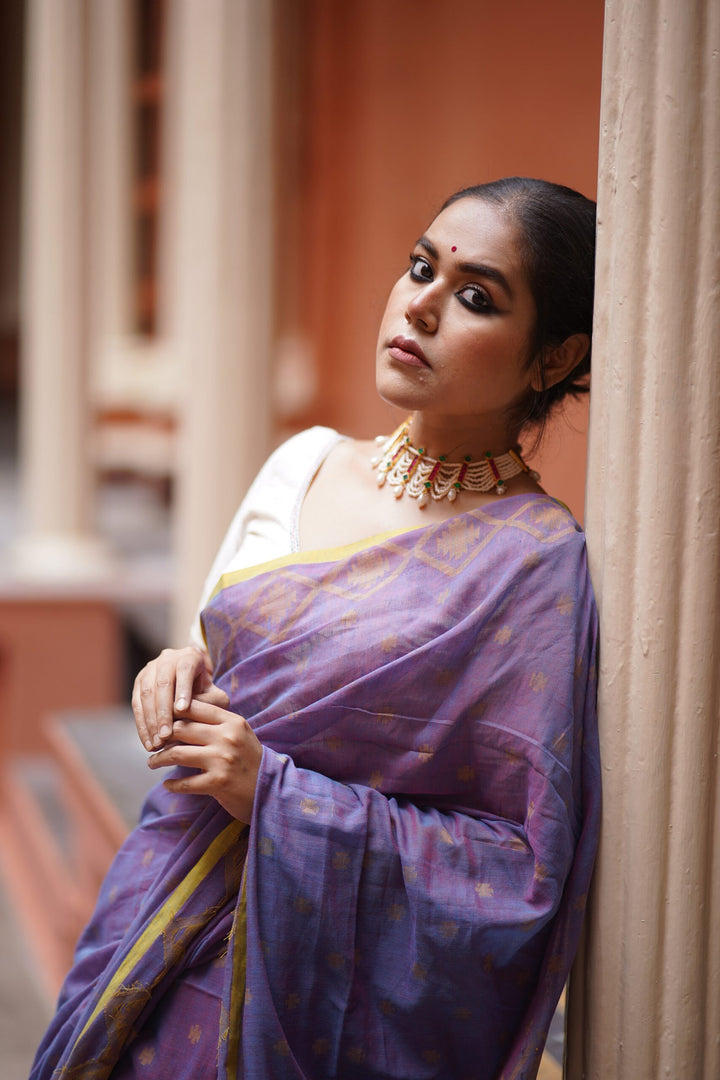 Blueberry Jamdani saree online