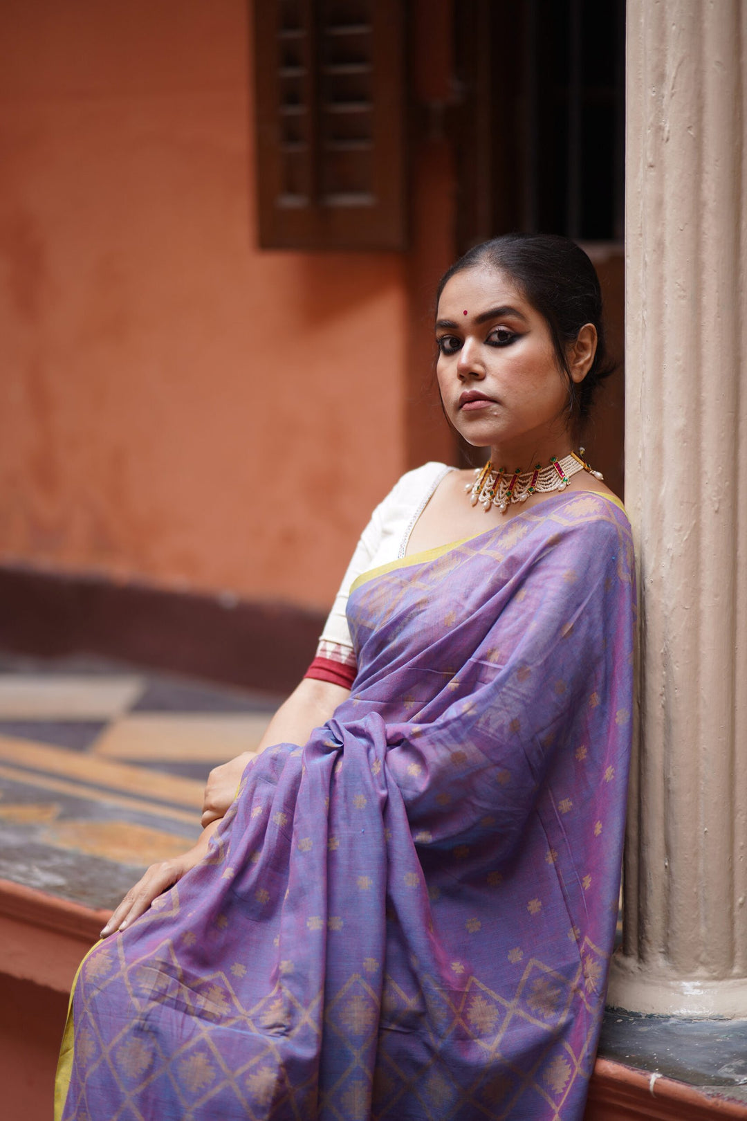 Blueberry Jamdani saree online