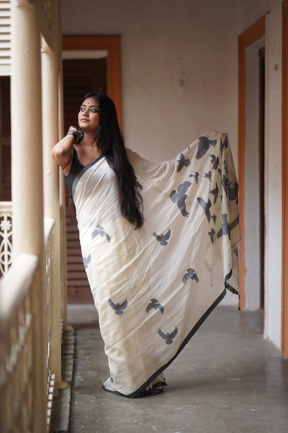 Happy Bird Jamdani saree online