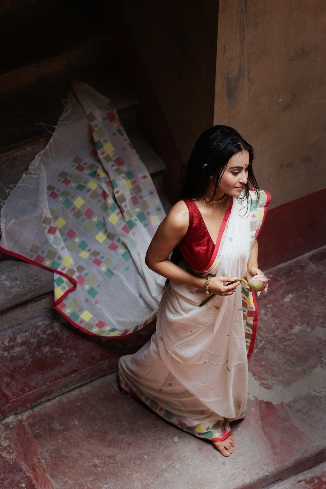 Kumorer Potchitro Cotton Jamdani Saree