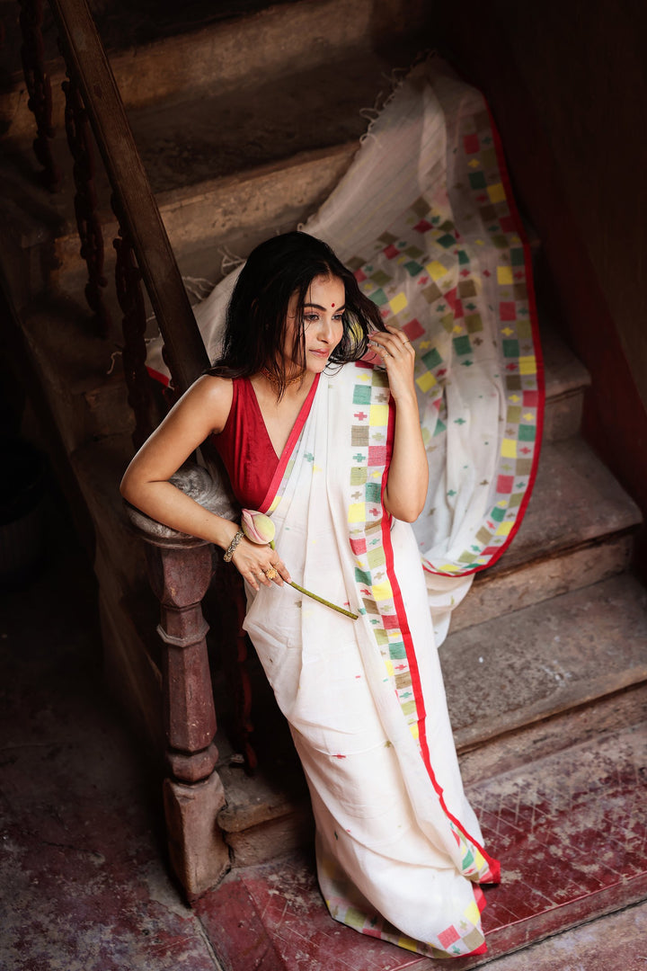 Kumorer Potchitro Cotton Jamdani Saree