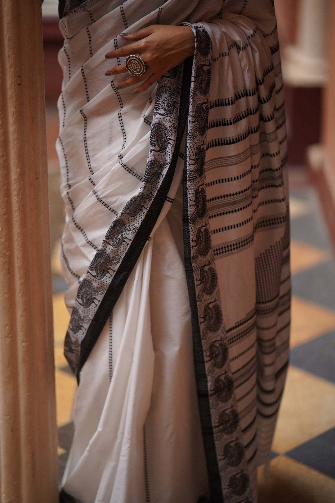 Peacock Pristine Begampuri Saree