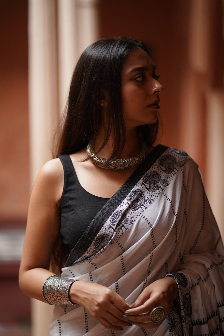 Peacock Pristine Begampuri Saree