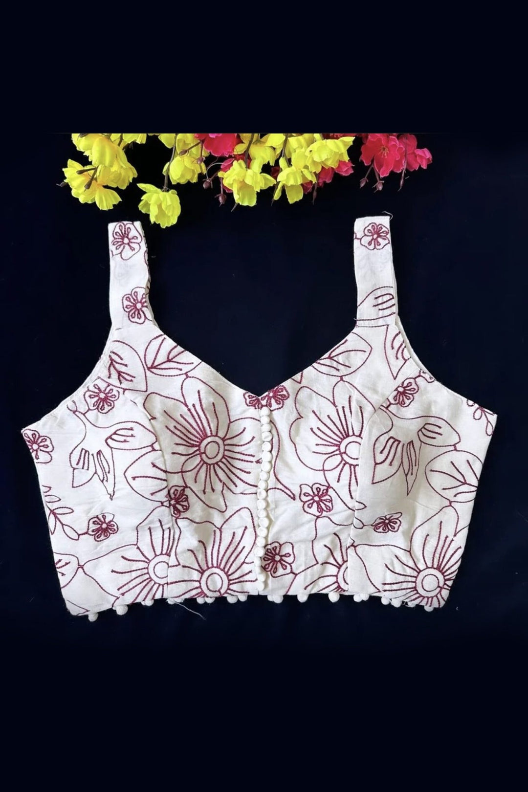 Pristine Pearl - Floral Embroidery