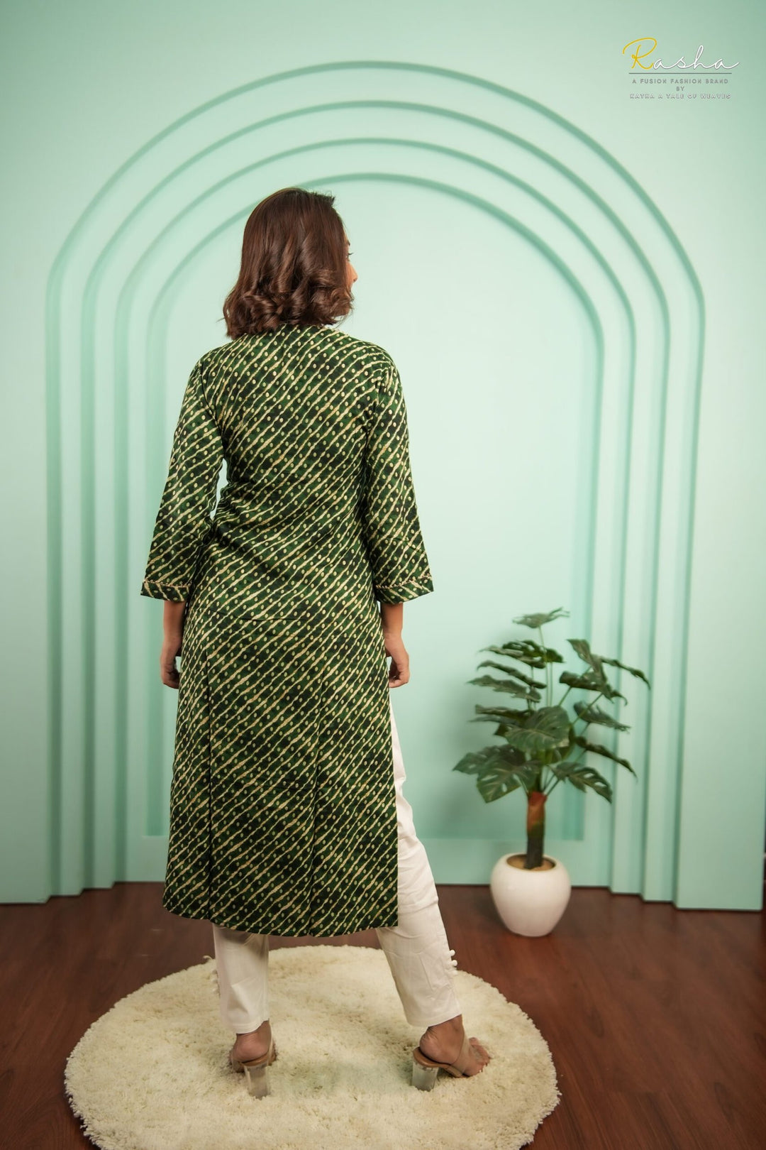 Emerald Elegance Green Printed Kurta