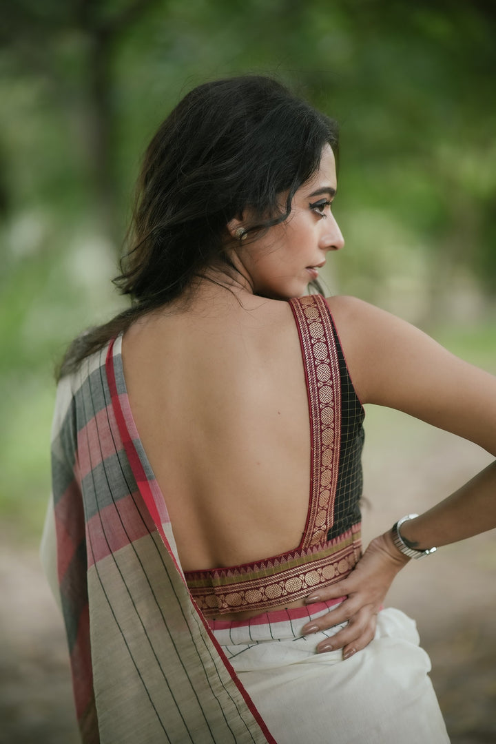 Kajol Bindi Checkmate Cotton Blouse