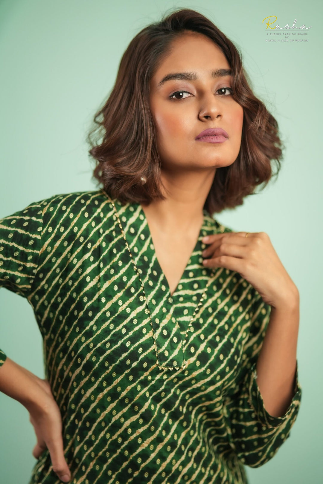 Emerald Elegance Green Printed Kurta For Women
