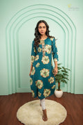 Azure Blossom - Blue Kurta