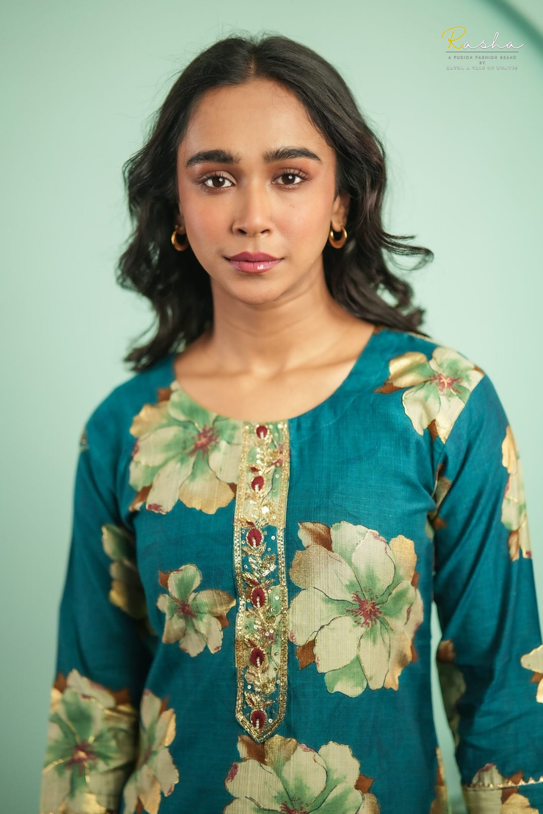 Azure Blossom - Blue Kurta For Women