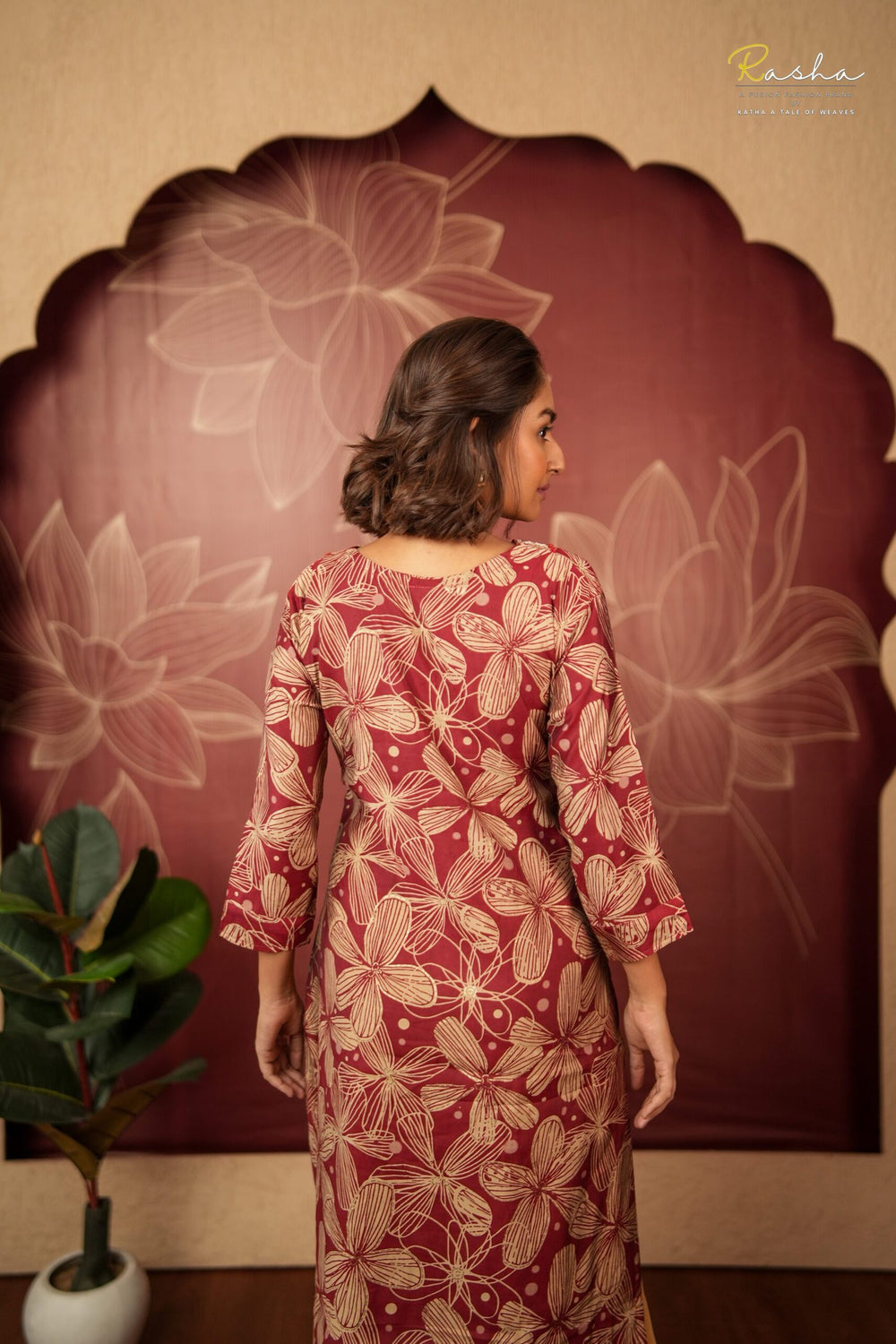 Garnet Garden Maroon Kurta For Women