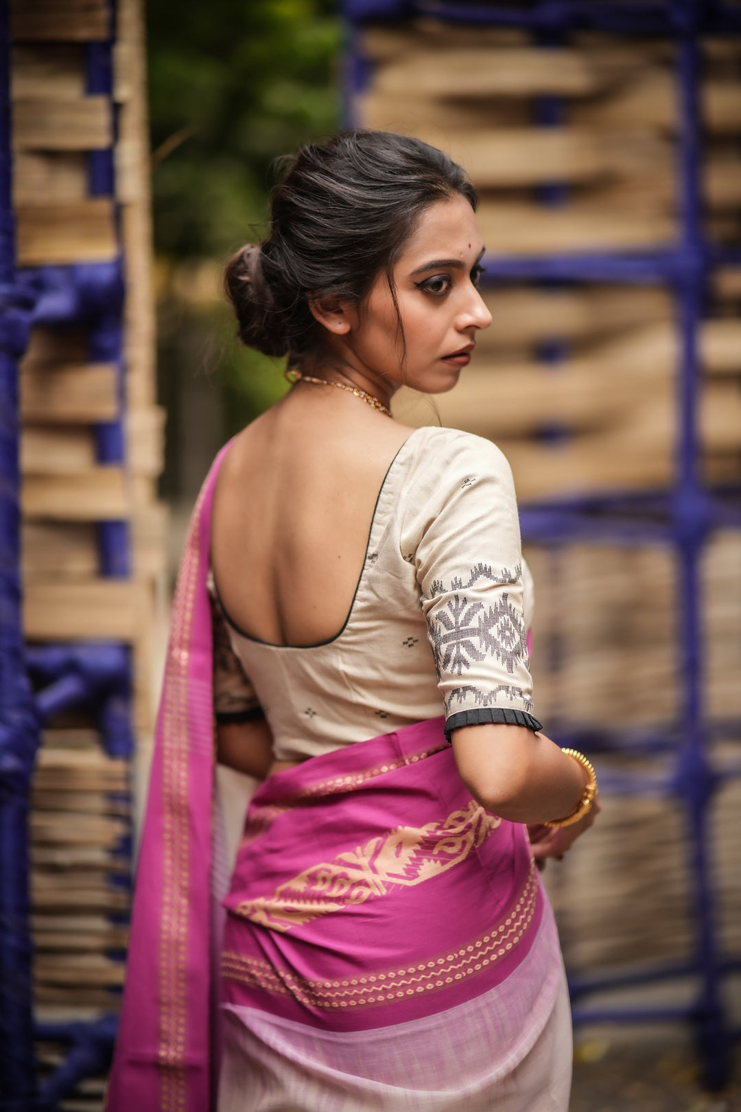 Vintage Bindu Cotton Jamdani Blouse