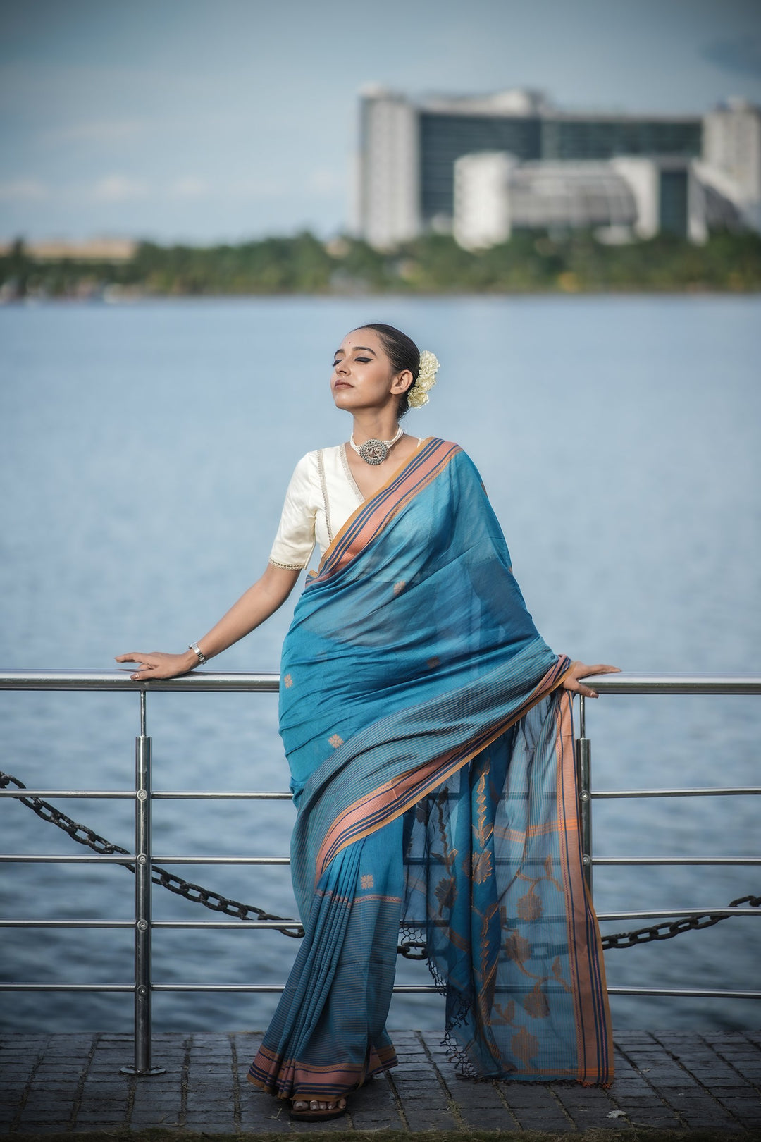Neelima Cotton Handloom Jamdani Saree