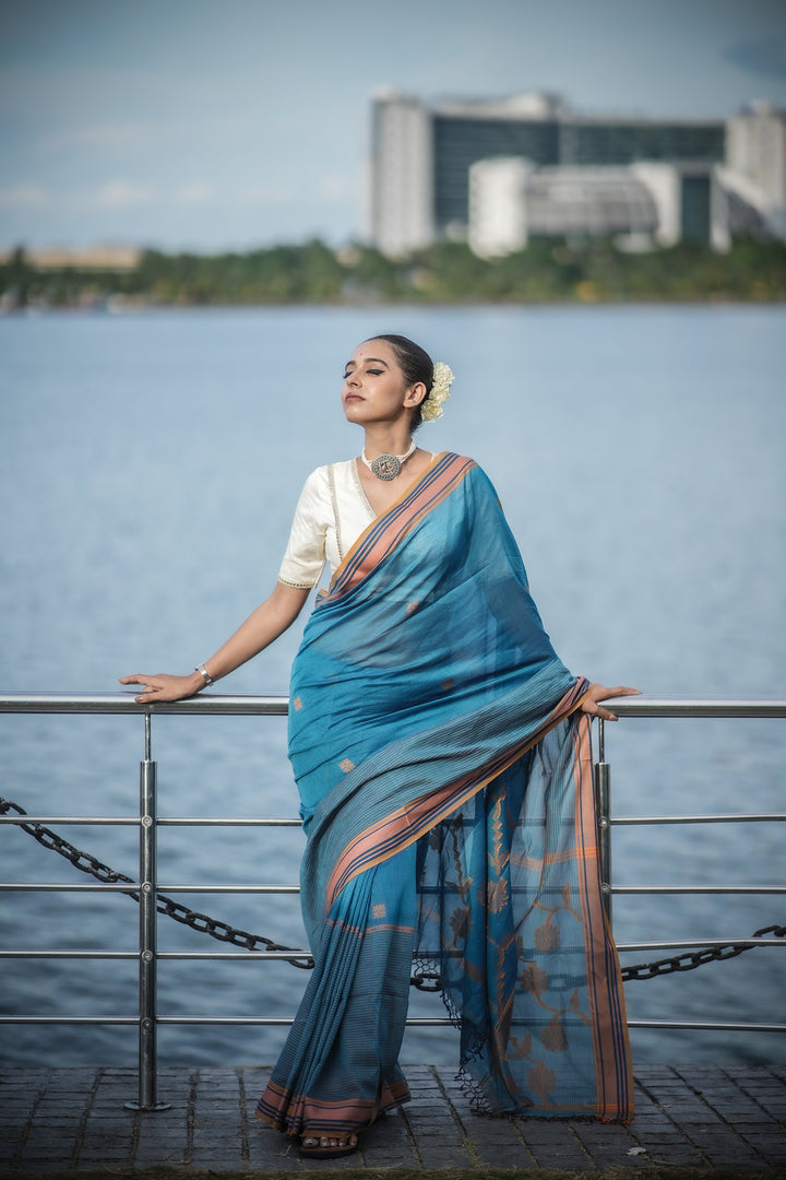 Neelima Cotton Handloom Jamdani Saree