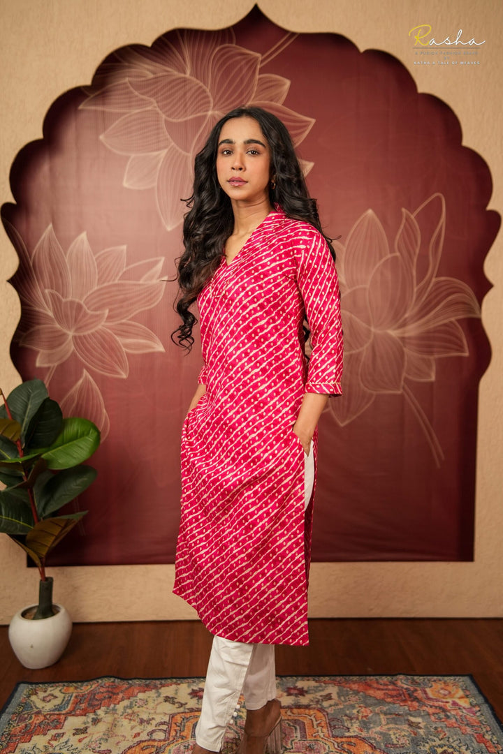 Fuchsia Flair Dark Pink Kurta For Women