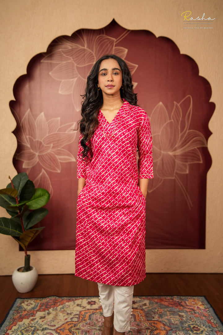 Fuchsia Flair Dark Pink Kurta For Women