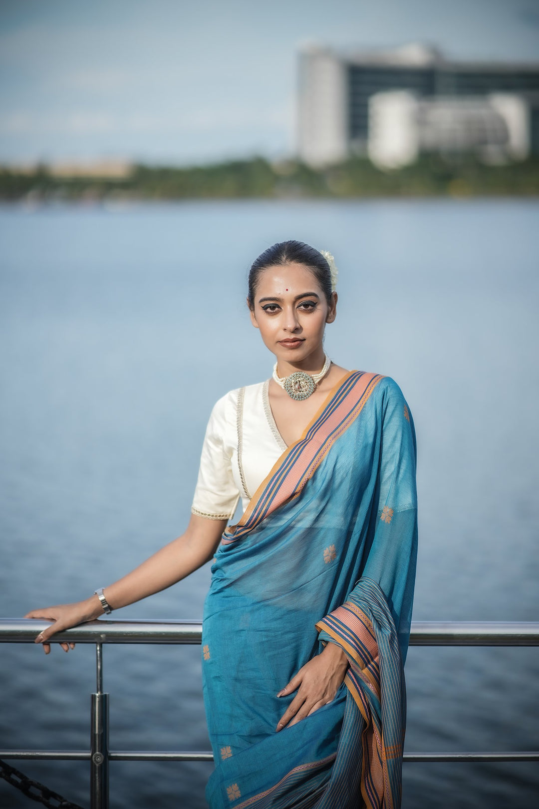 Neelima Cotton Handloom Jamdani Saree