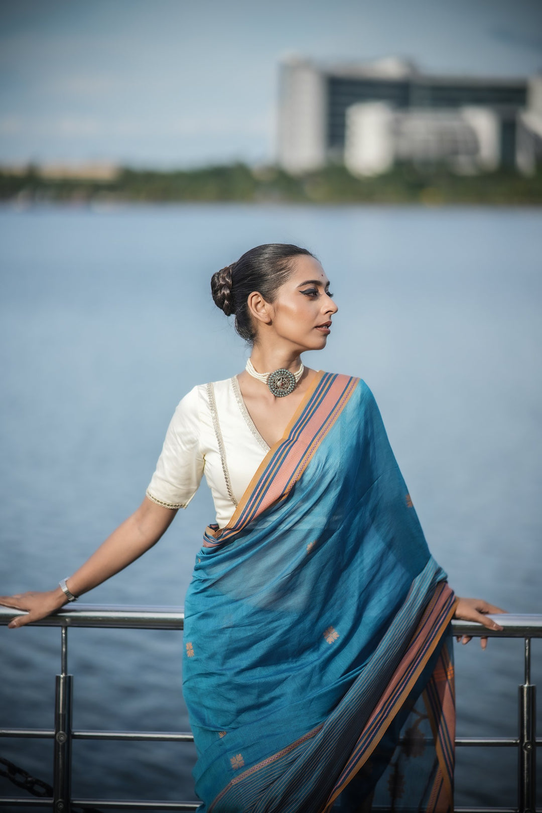 Neelima Cotton Handloom Jamdani Saree